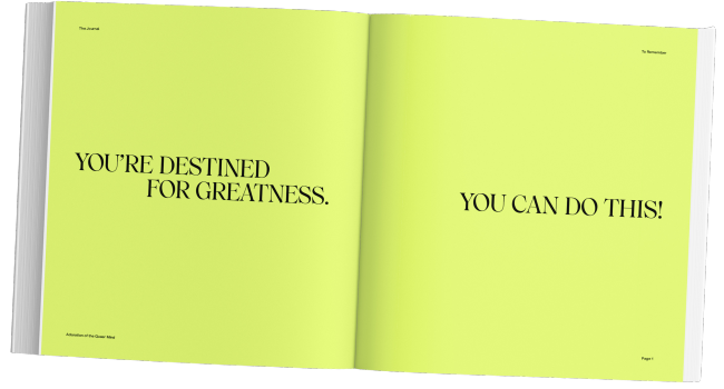 Lavender and gold handwritten quote pages inside the LGBTQ+ queer identity journal